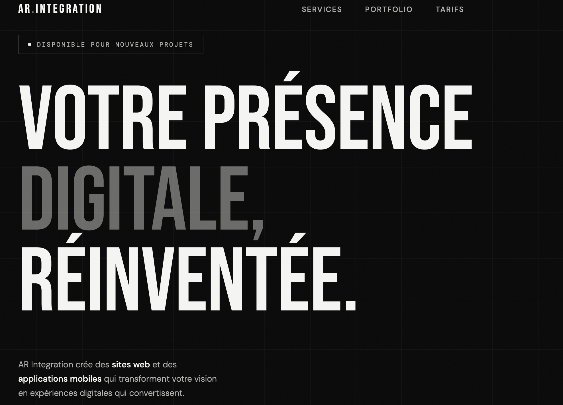 AR-Intégration — Site Vitrine réalisé par AR Integration